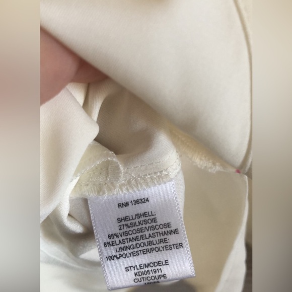 Halston Heritage Tunic Shirt Dress Silk Blend Tie Wrist Cream Size 10 - Picture 6 of 6